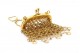 Porta moedas em ouro amarelo com pingentes em forma de argolas e corrente